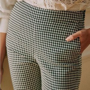 Sezane Clara Trousers in Ecru Black